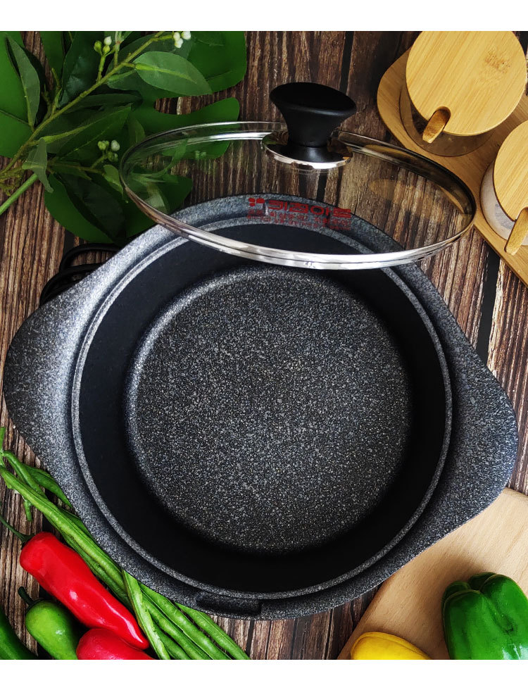 韩国进口kitchen-art麦饭石双柄汤锅煲汤锅明火电磁炉双用不粘锅