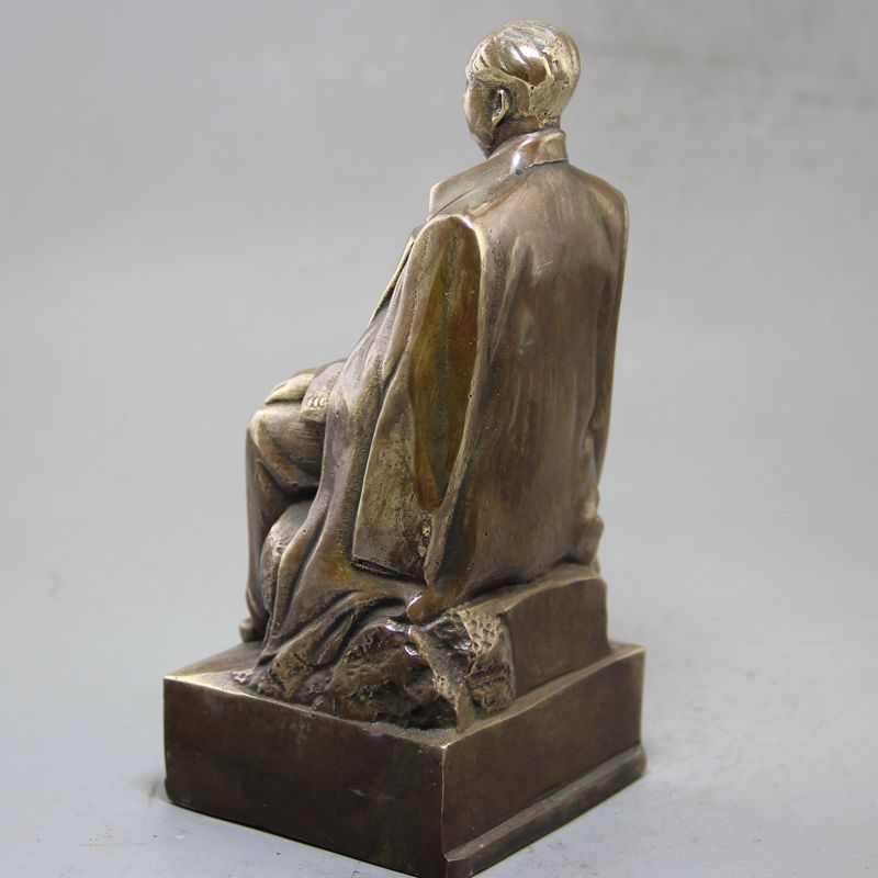 厂家批发做旧 铜像铜制坐像指点江山坐像办公室居家摆件