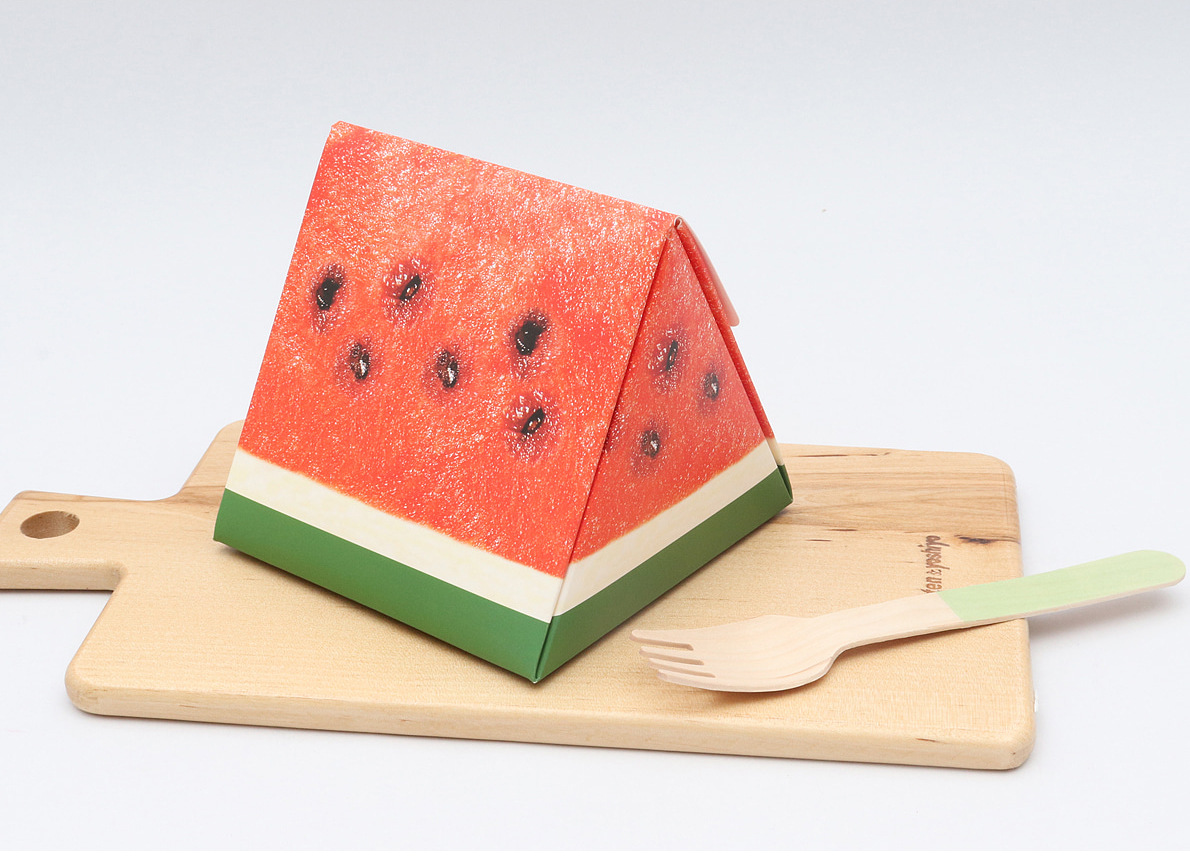 原创创意西瓜形状三角形西点包装盒礼品盒子创意糖果饼干纸盒