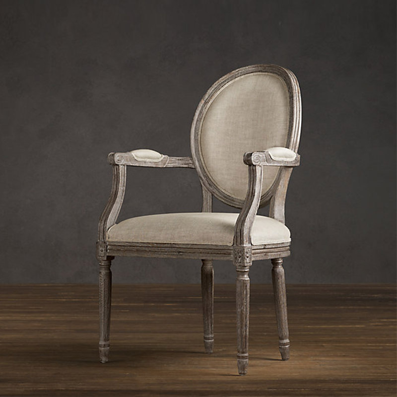 外贸美式乡村是仿古风格扶手餐椅小户型工业风格办公椅法式家具
