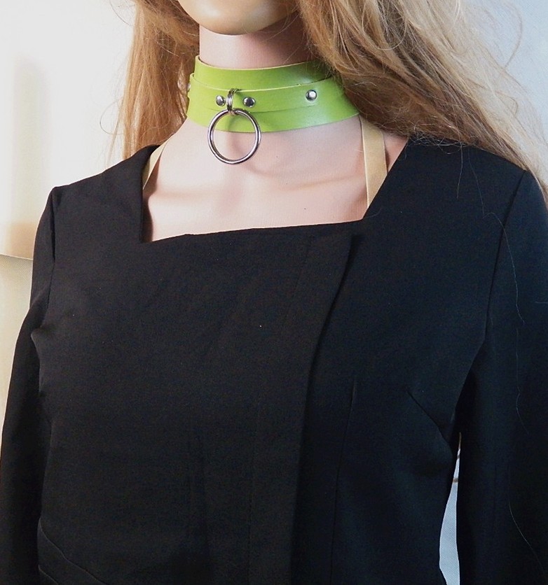 欧美原创跨境punk复古原宿圆环摇滚皮质项圈女颈带锁骨项链女潮流