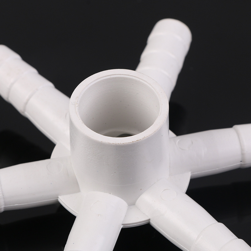 厂家现货六通pvc管件接头 规格齐全养殖设备曝气管 增氧盘六通