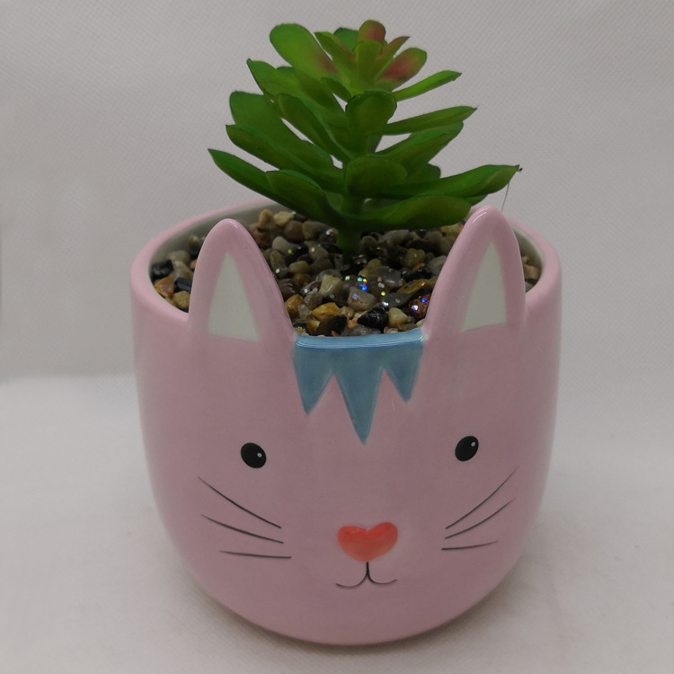 创意白色恐龙陶瓷小花盆 出口动物花盆花器 厂家直销陶瓷多肉花盆