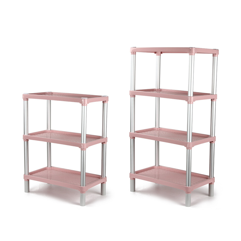 Three-Layer Rectangular Storage Rack Bathroom Storage Rack Bathroom Multi-Layer Floor-Standing Storage Shelves 885 Plastic Shelf Frame