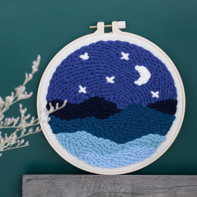 俄罗斯戳戳绣毛线打发时间刺绣手工自绣diy材料包初学抖音戳戳乐