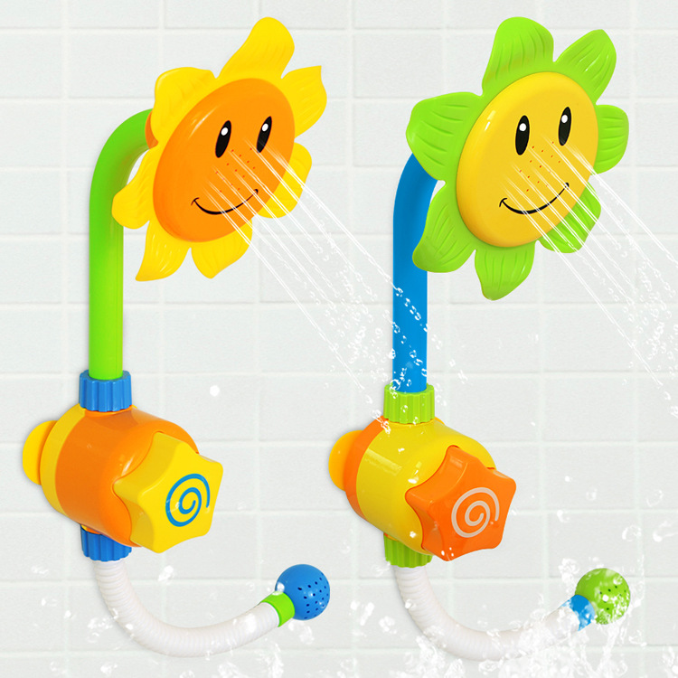 儿童洗澡玩具 太阳向日葵花洒戏水按压喷水 宝宝男孩女孩洗澡工具