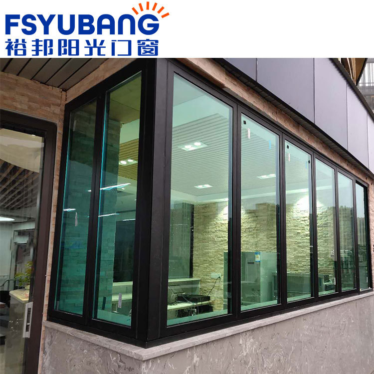 裕邦阳光 折叠窗户 铝合金封阳台全开窗 折叠伸缩防盗窗 落地飘窗