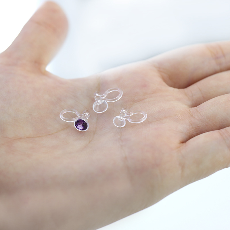 新款无耳洞不痛u型树脂耳饰 塑料耳夹隐形 可镶钻diy饰品配件