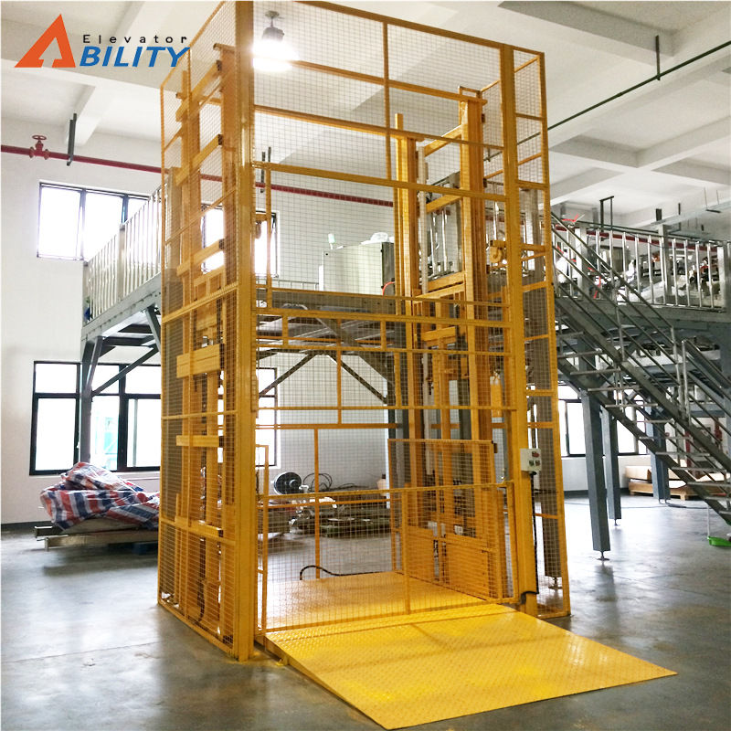 厂家定制电动液压升降机 移动导轨链条式液压升降平台货梯提升机