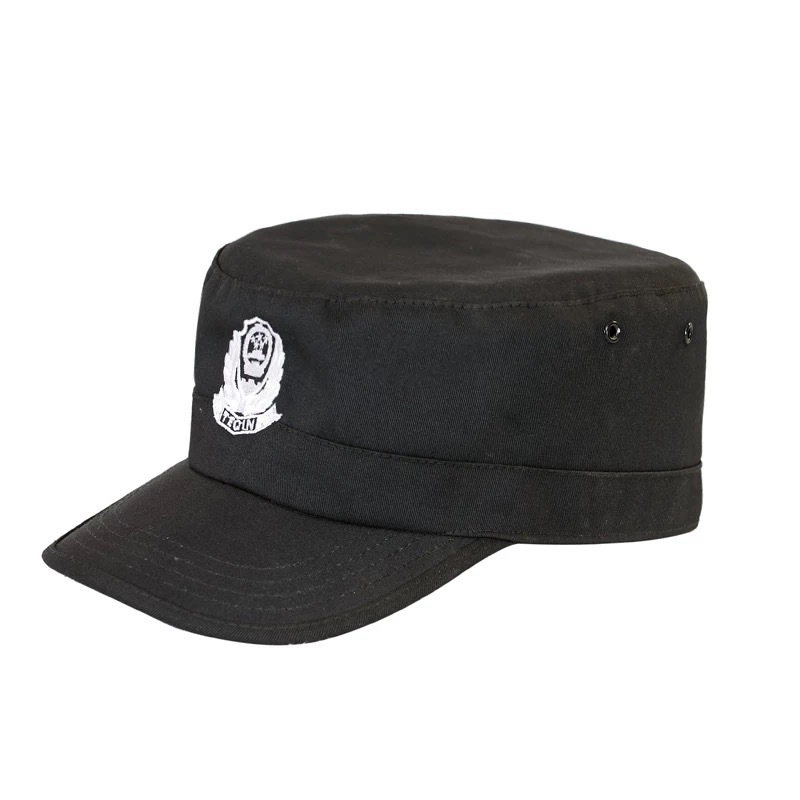 批发保安帽子鸭舌帽黑色制服作训帽男老款训练斜纹特勤物业帽女