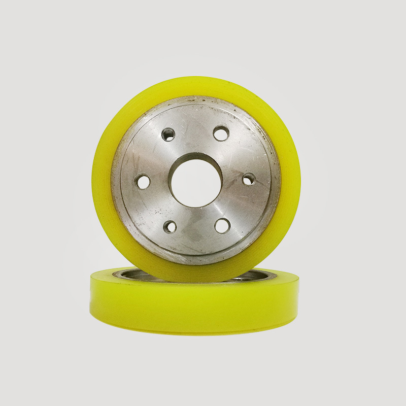 厂家直供振达六孔胶轮 木工四面刨聚氨酯包胶压料轮送料轮