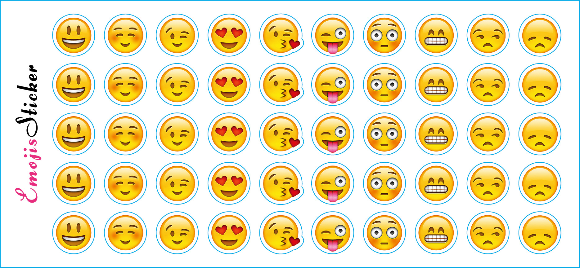 emoji表情贴纸 横版emoji贴纸 表情贴手帐手账日记diy