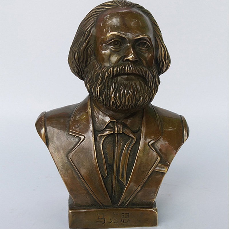 厂家供应 铜雕马克思半身像 中西方人物铜像 马克思胸像ftds-311
