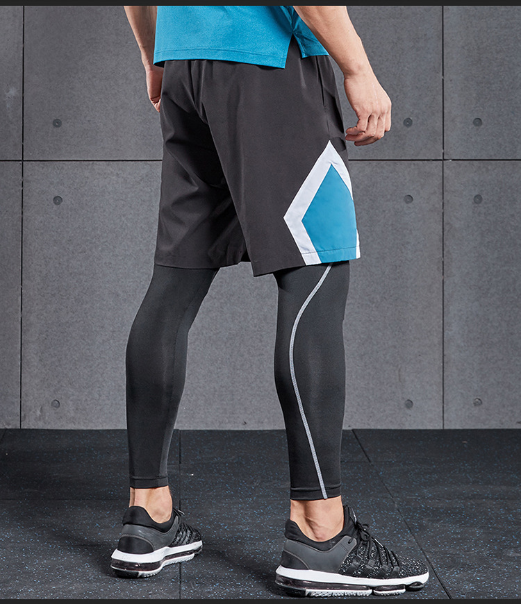 健身裤男士弹力压缩紧身裤跑步吸汗速干长裤篮球训练打底运动裤