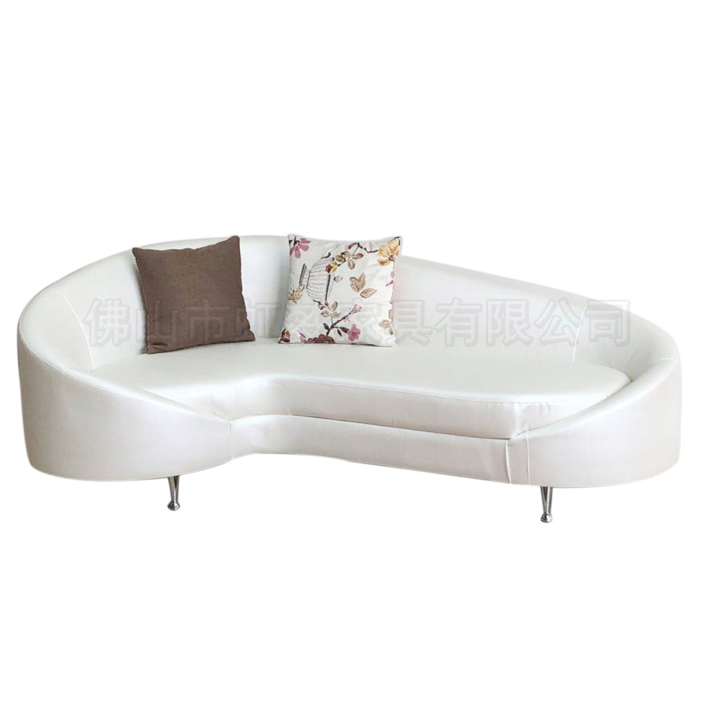 花瓣形状绒布沙发厂家定制酒店工程家具咖啡厅火锅店接待弧形沙发