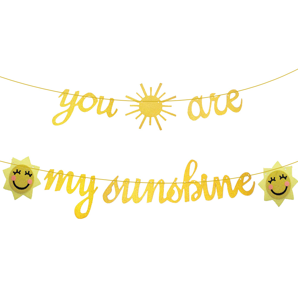 youaremysunshine宝宝1周岁拉花太阳拉花生日派对用品节日拉旗