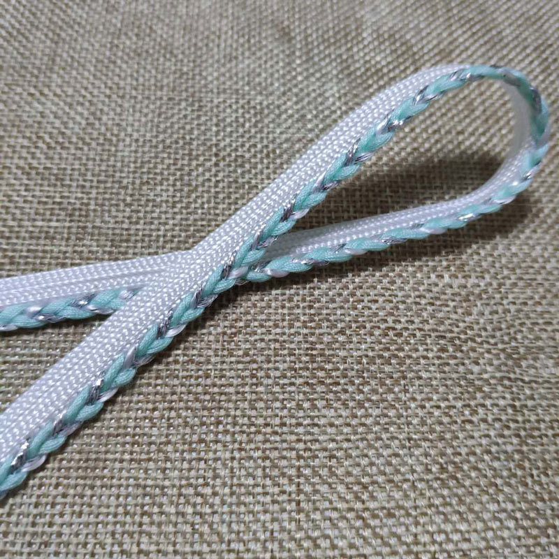 骨绳子母带现货供应间色涤纶夹银线编织带 枕套被子滚边带