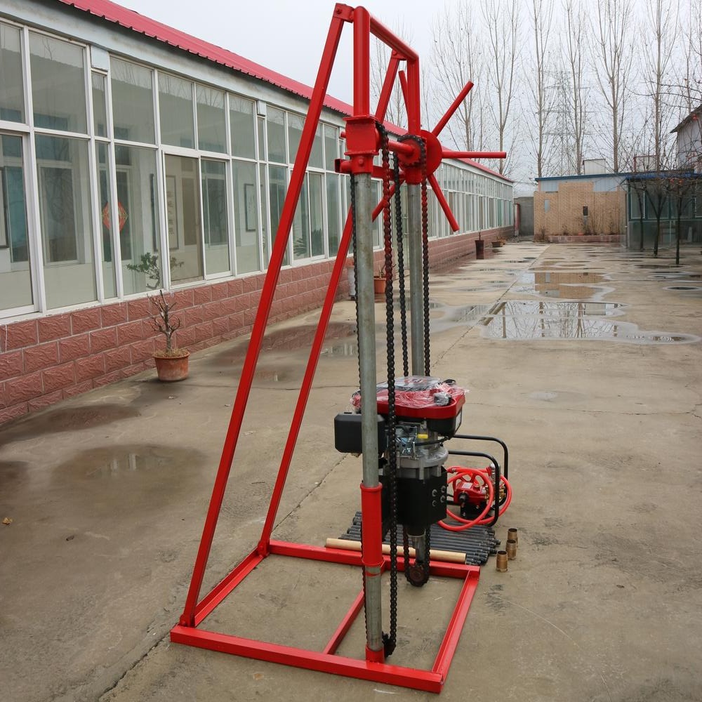 设计轮式风动水井钻机 小型轻便取样钻机 钻孔机厂 轻便钻机