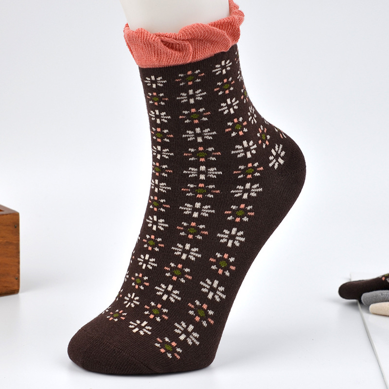 中老年松口袜子女春秋冬季保暖袜女士中筒袜精梳棉透气健康女棉袜