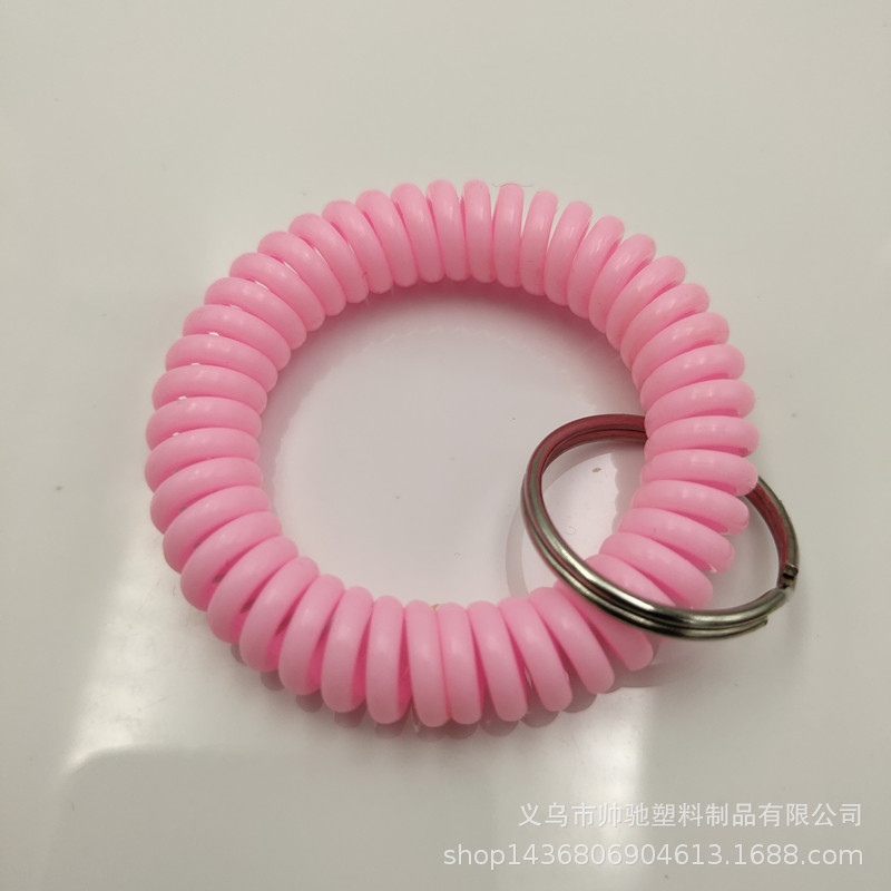 Factory in Stock Wholesale Eva Color Telephone Line Elastic Hand Ring Plastic Spring Key Bracelet Number Plate Hand Ring