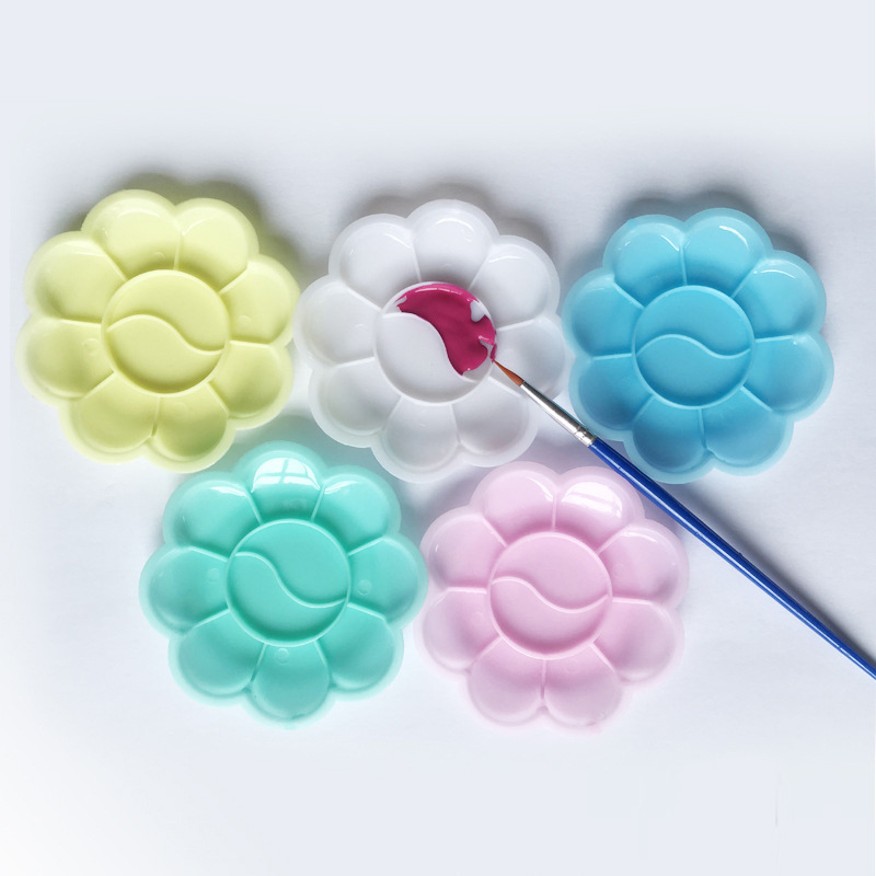 蓝调现货 小梅花 迷你颜料盘 水粉水彩调色盘儿童绘画调色盘