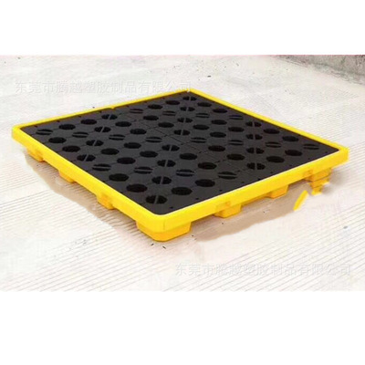 化学品防渗漏塑料托盘四桶油桶托盘四桶型化工太阳能使用托盘