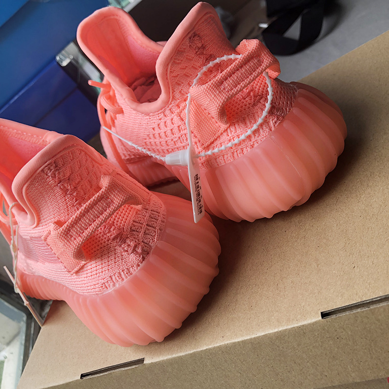 粉色椰子鞋350v2女满天星真爆女鞋欧洲限定2019新款运动跑步鞋子