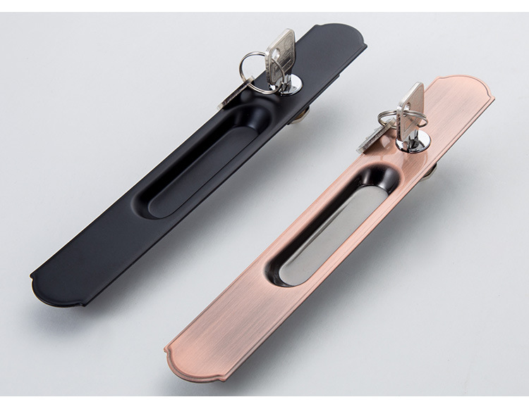 不锈钢门窗锁 推拉门一字条形锁 厨房阳台平移玻璃门90型长锁直供