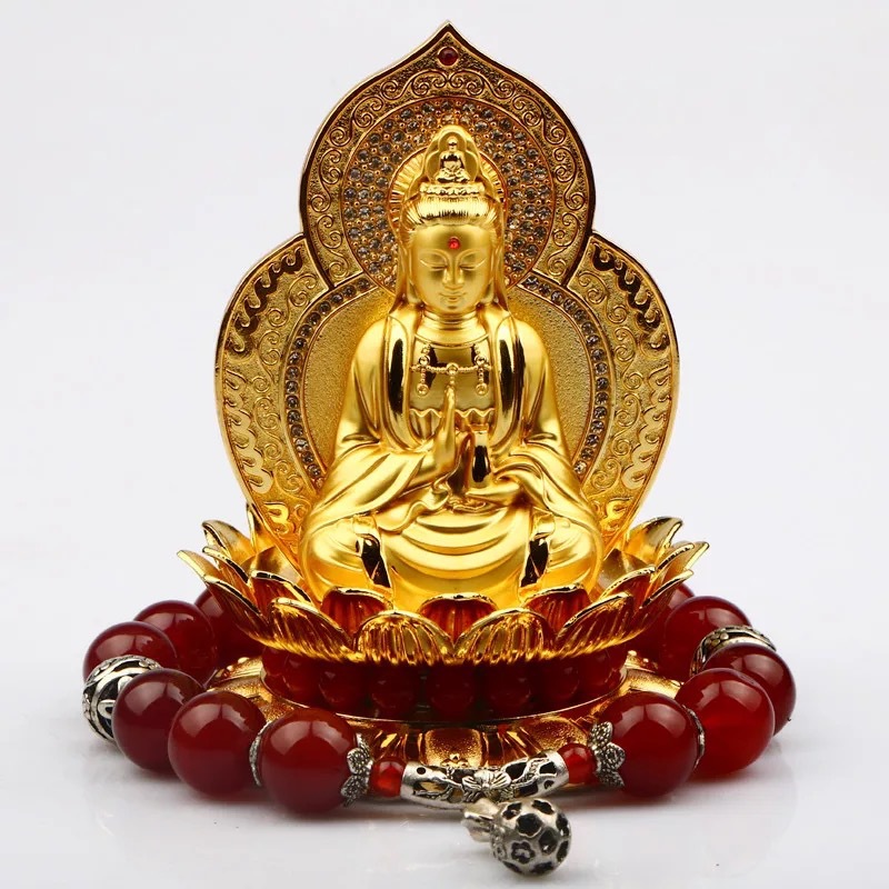 合金汽车摆件观音车载香水如来佛像保平安弥勒佛汽车用品摆件饰品
