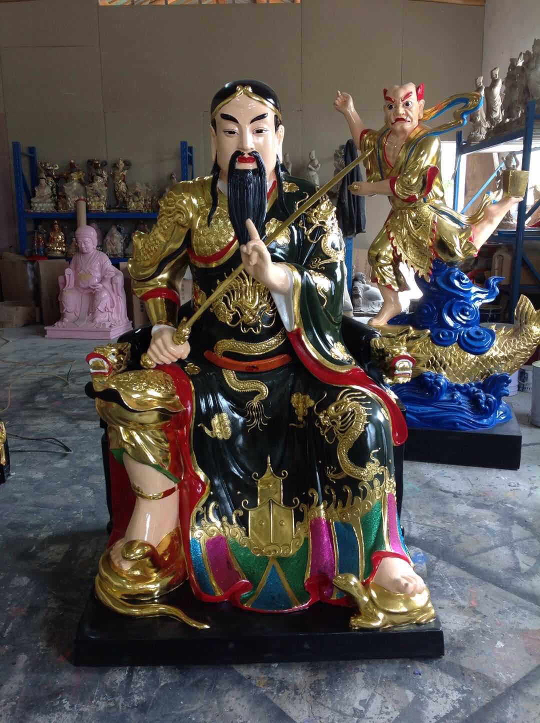 树脂·铜塑木雕真武大帝神像彩绘贴金祖师爷神像河南佛像厂