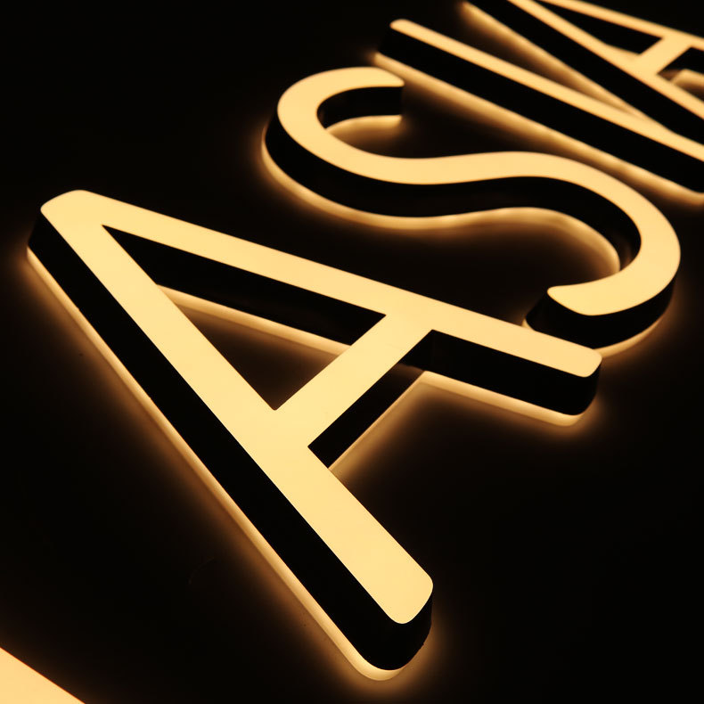 亚克力双面迷你直边发光字