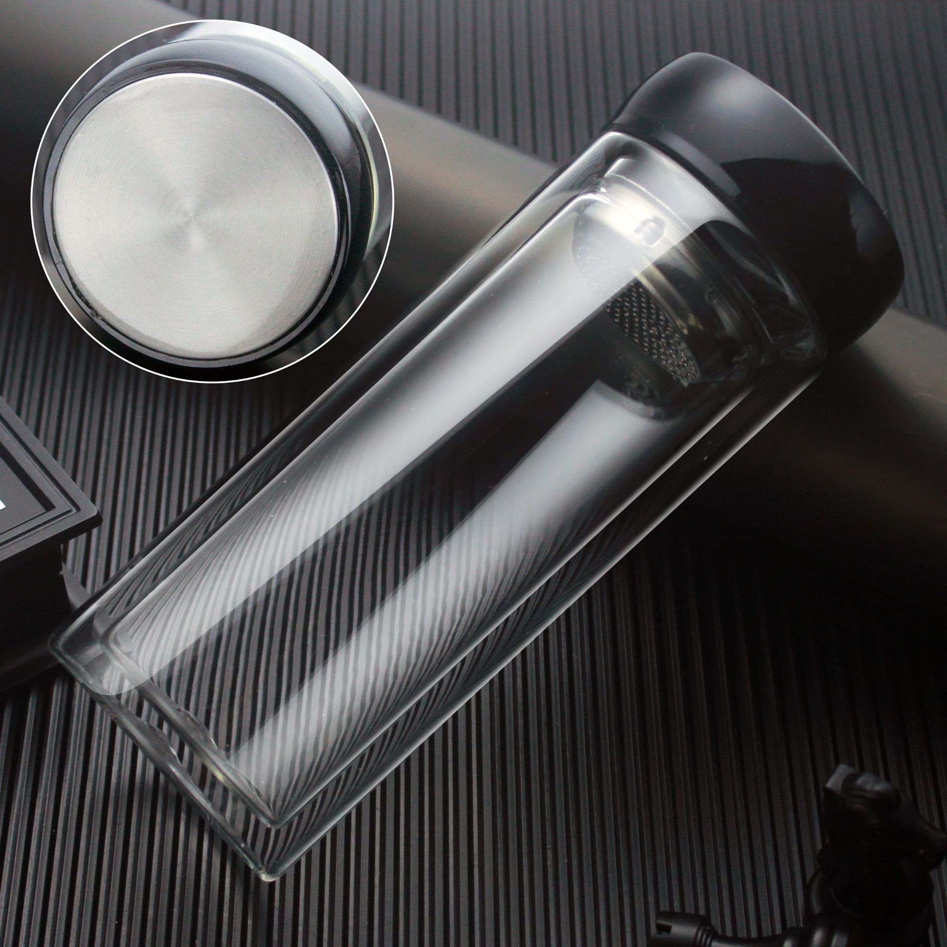 批发印字透明玻璃杯 双层泡茶杯水杯 保温防烫促销活动礼品杯子