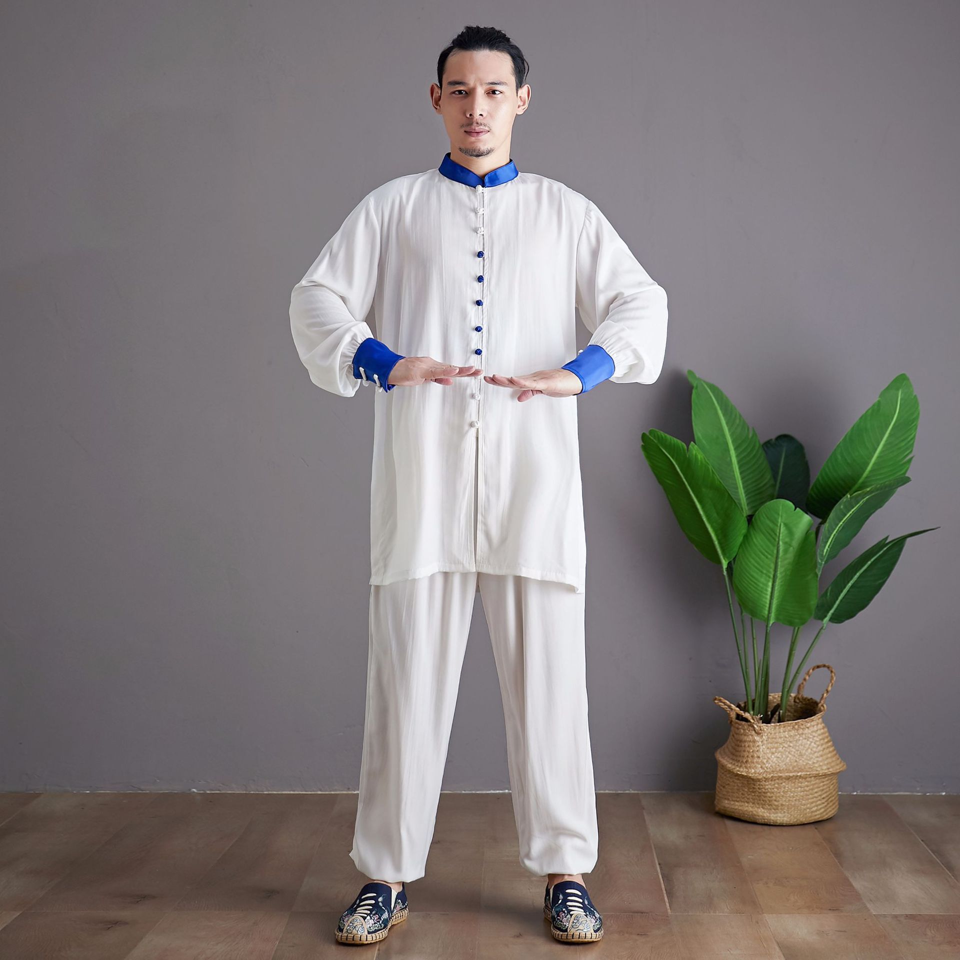 2019秋季新款 云极套装 中国风唐装套装太极服男宽松休闲款练功服