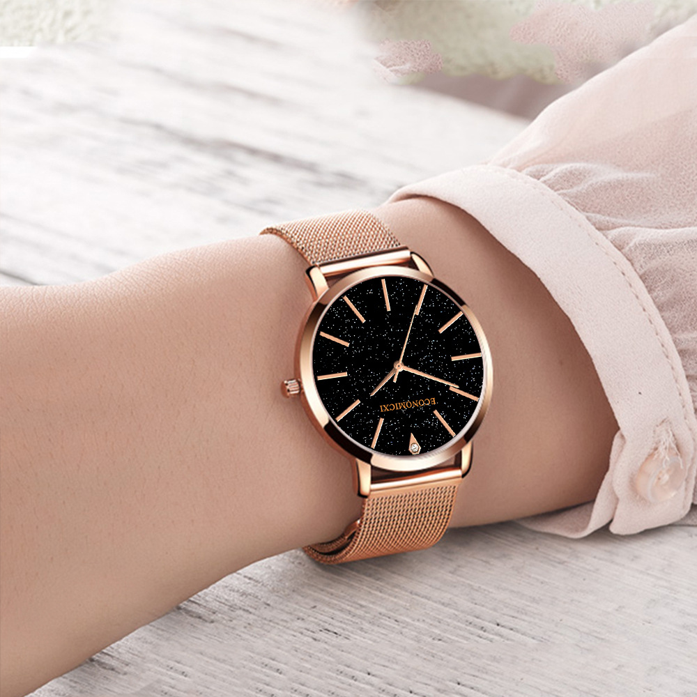 时尚镶钻运动潮流简约网带扣手表女士手表抖音爆款石英表ec5wk