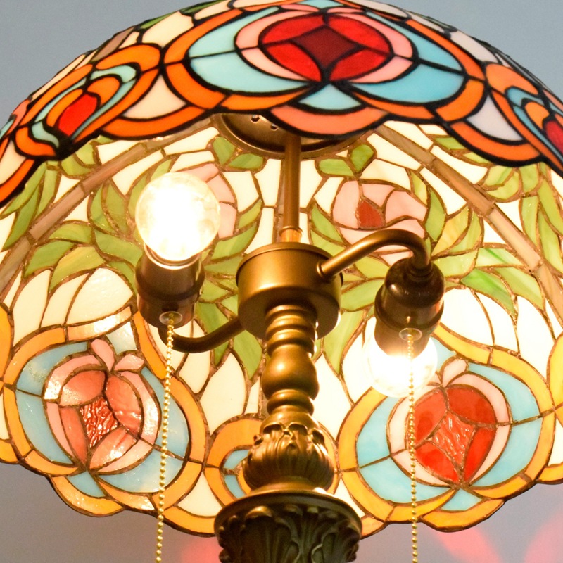 美式蒂凡尼彩色玻璃客厅餐厅卧室落地灯欧式酒吧仙桃创意琉璃灯