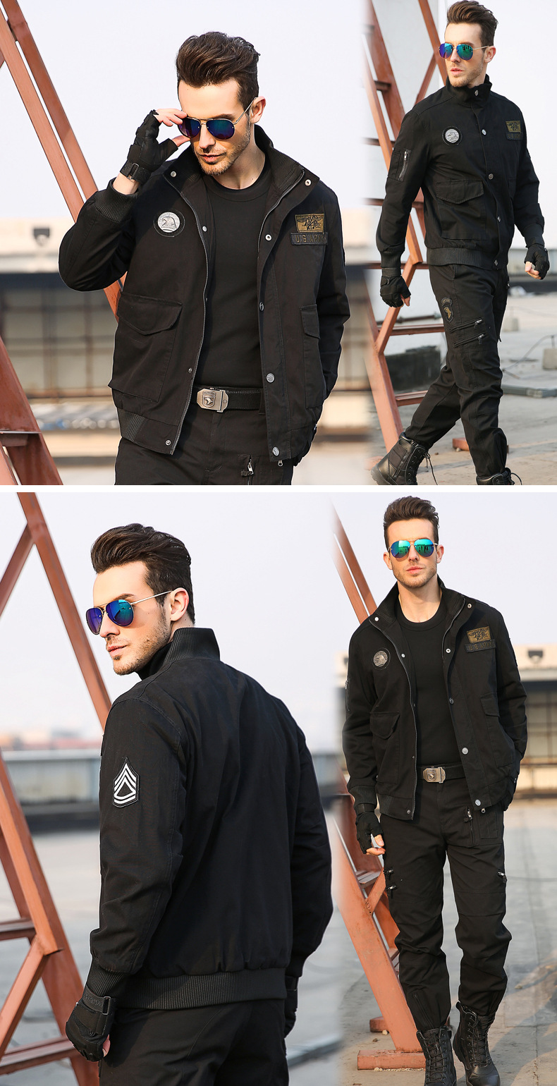 飞行员夹克男空军美式工装军事风军绿色休闲立领港味外套军装春秋