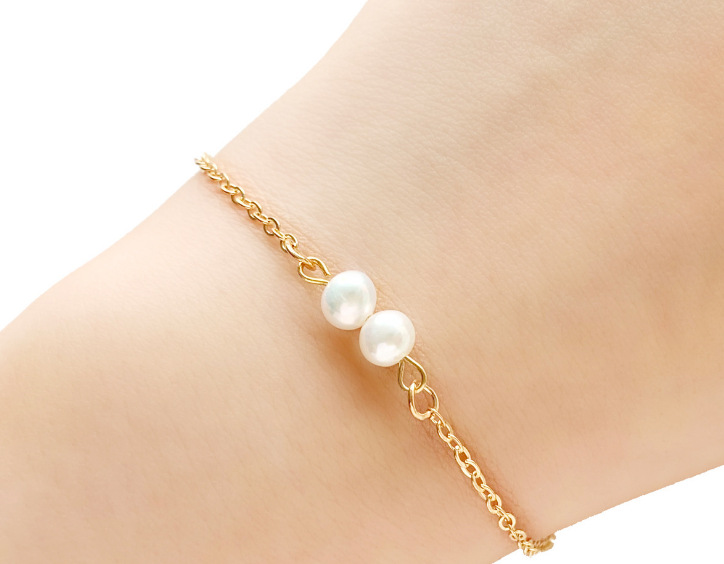 亚马逊wish创意复古简约珍珠单珠手链 手工珍珠手链饰品