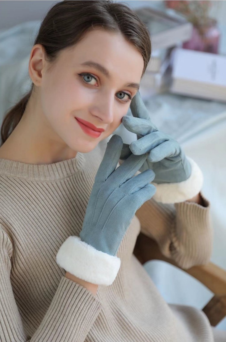 厂家直销秋冬季可爱触屏加厚手套绒防寒均码女冬韩版可爱女士车用