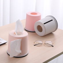 欧式圆形塑料纸巾盒家居桌面创意多功能纸巾收纳盒简约抽纸盒