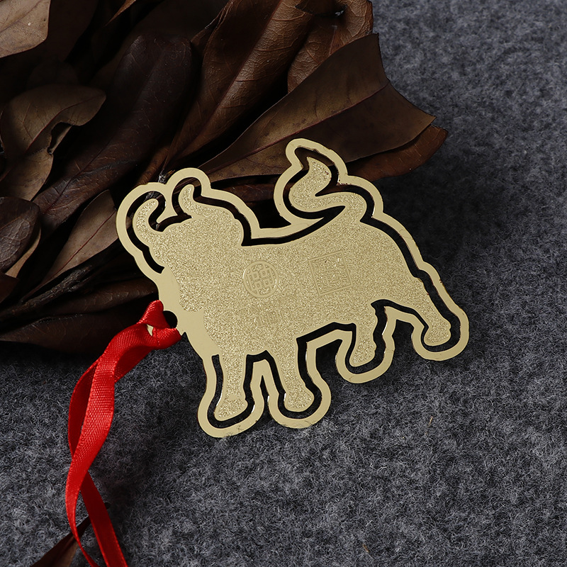 中式风格牛家族读书书签迷你金属可爱学生书签礼物纸页夹多款供选