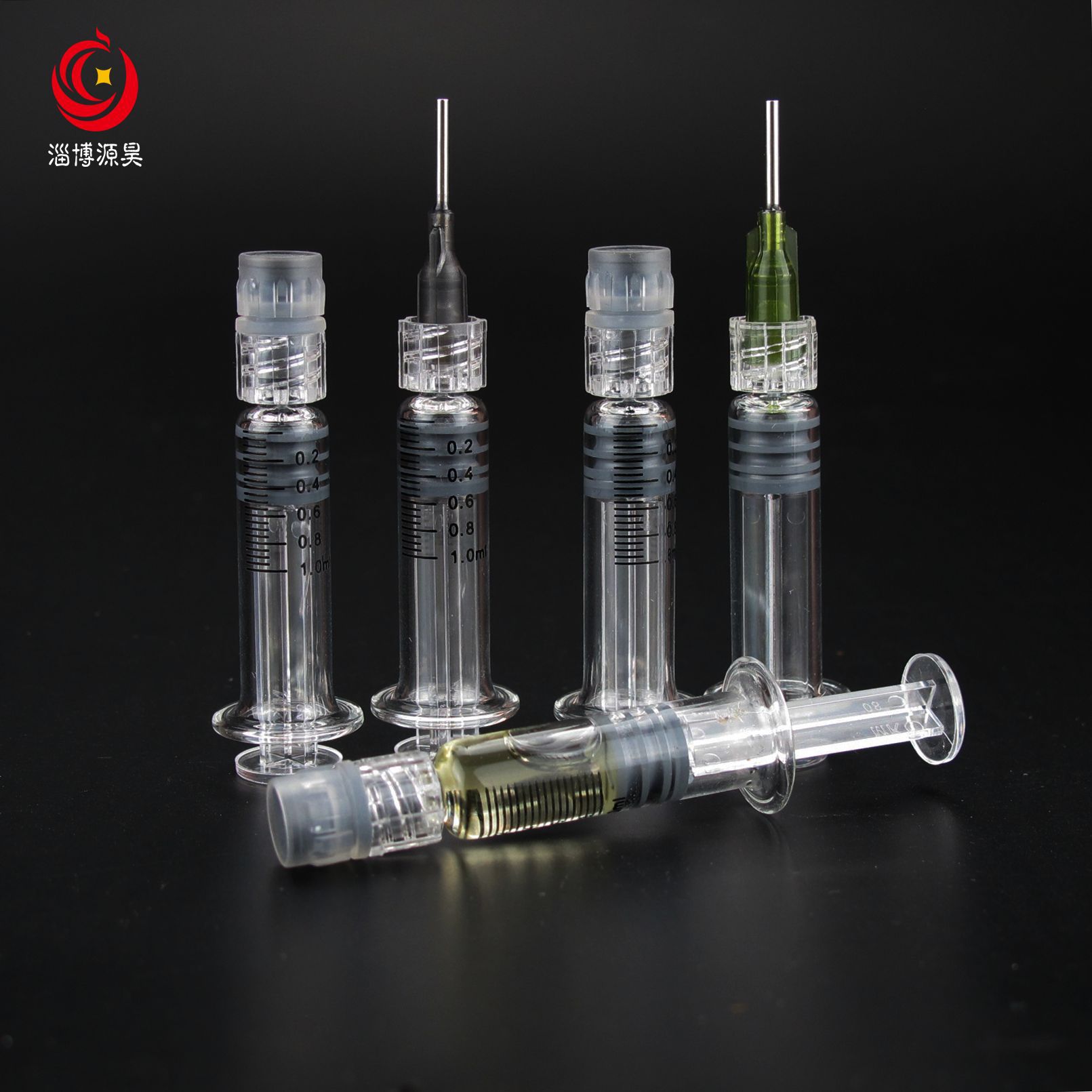 预灌封注射器/鲁尔锁1ml/cbd/thc雾化注油器/可佩针头/玻璃注射器