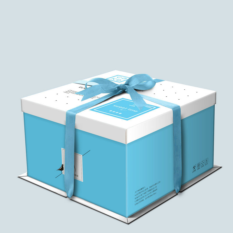 小心心生日蛋糕方盒 方纸盒 烘焙食品包装盒 定制蛋糕盒logo