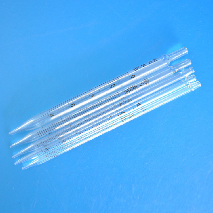 短吸管1/2/3/5/10ml分度吸量管 20cm刻度玻璃移液管 生物实验耗材