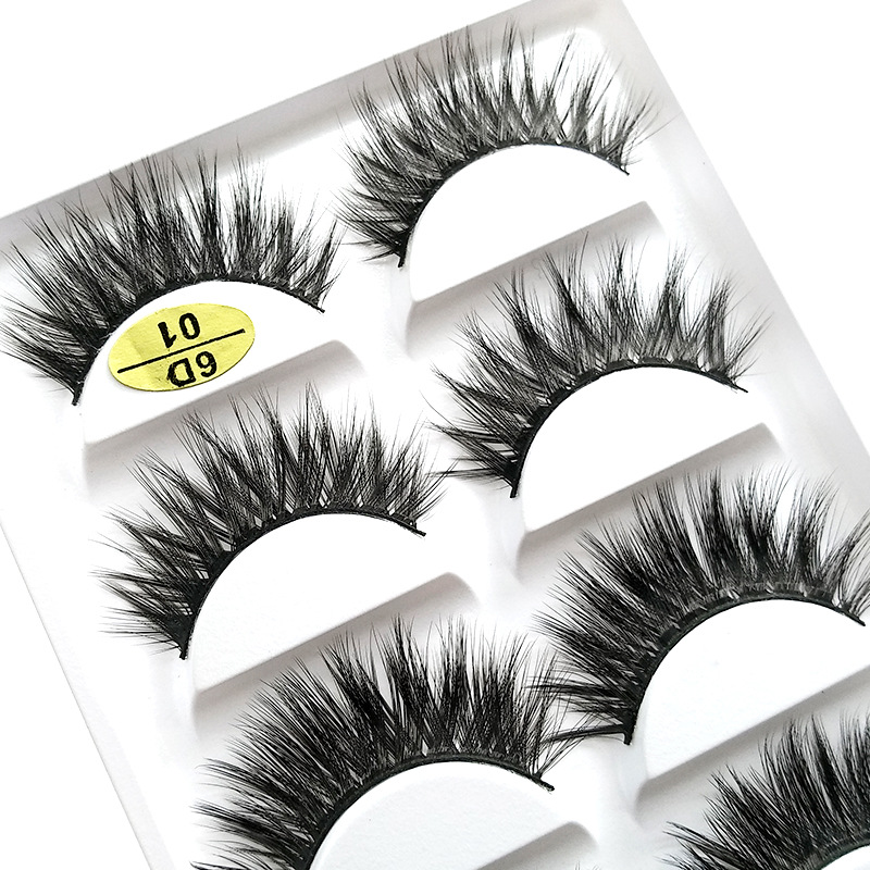 6d Chemical Fiber False Eyelashes Factory Spot Cross-Border Supply Thick Curl Multi-Level Fake Mink Hair False Eyelashes