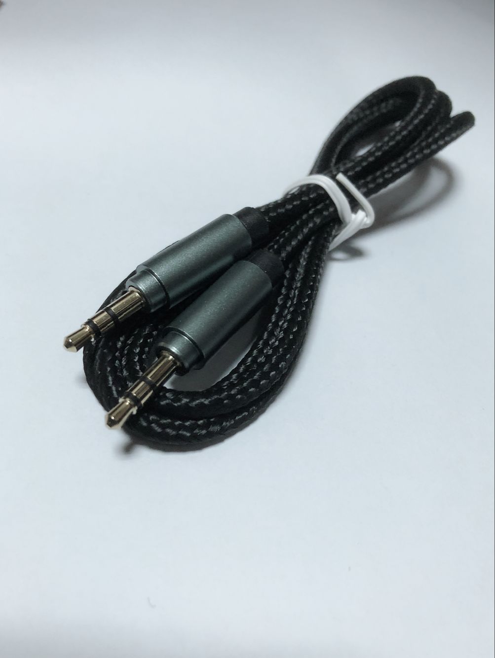 彩色3.5编织音频线 金属头3.5公对公面条布线 aux车载音频对录线