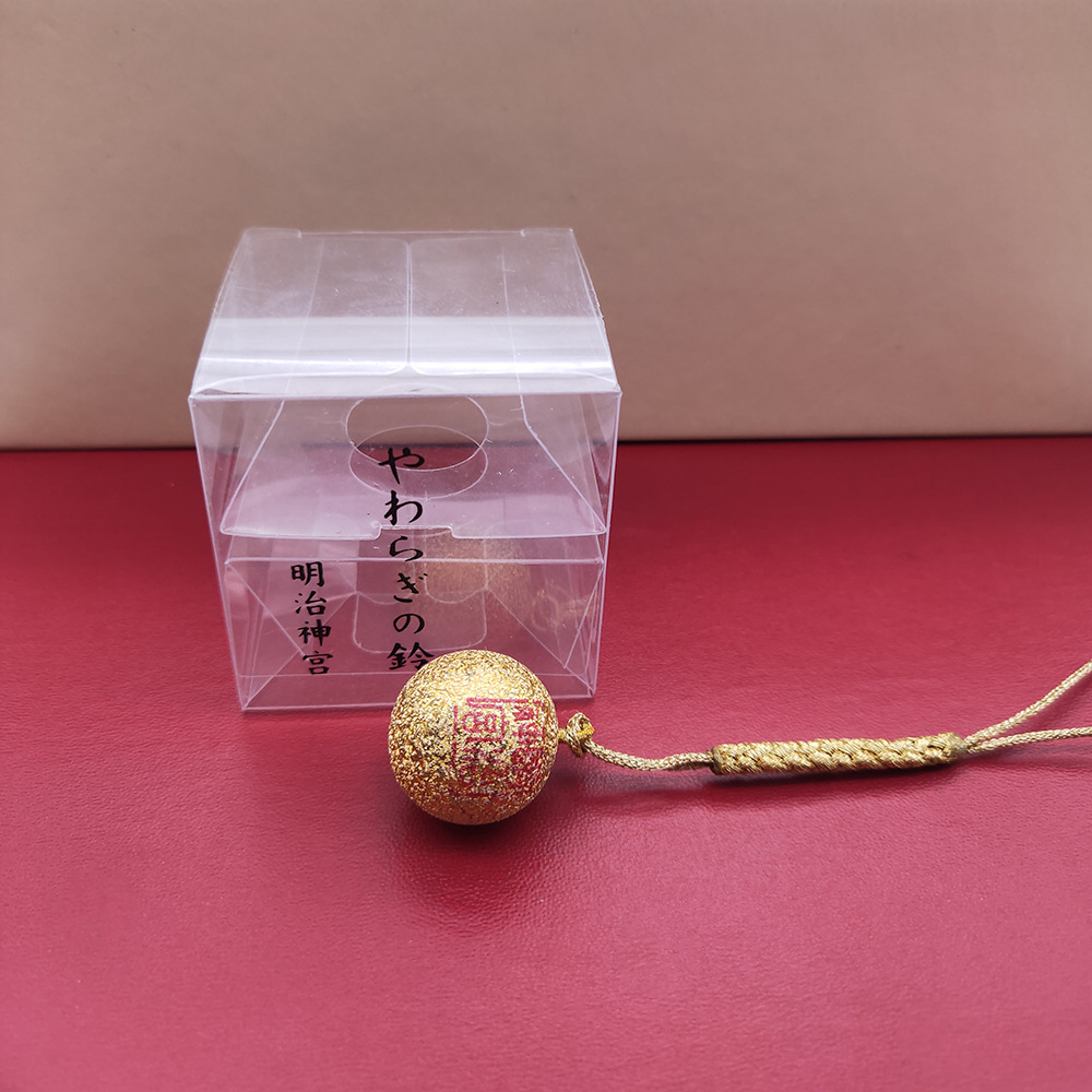 日本旅游纪念品东京明治神宫御守金色铃铛御守汽车手机挂件