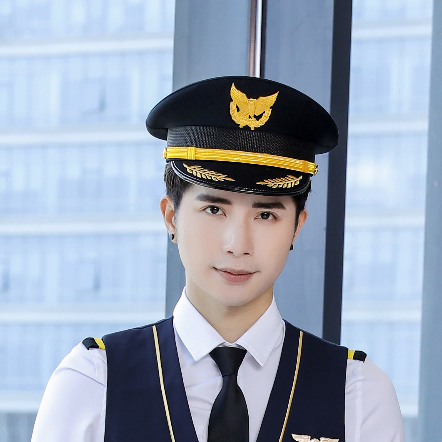 男女帽子空姐空少职业帽高铁乘务员工装帽前台接待会场专用帽