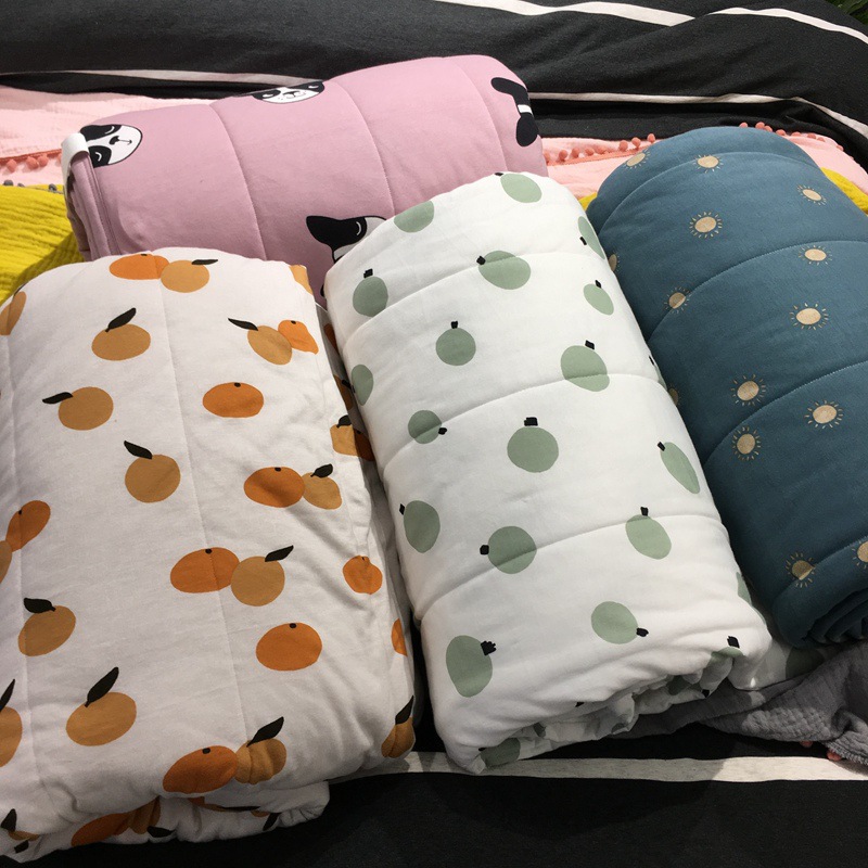 外贸ins风a类针织棉印花夏被 宝宝幼儿园夏被 天竺棉空调被薄被子