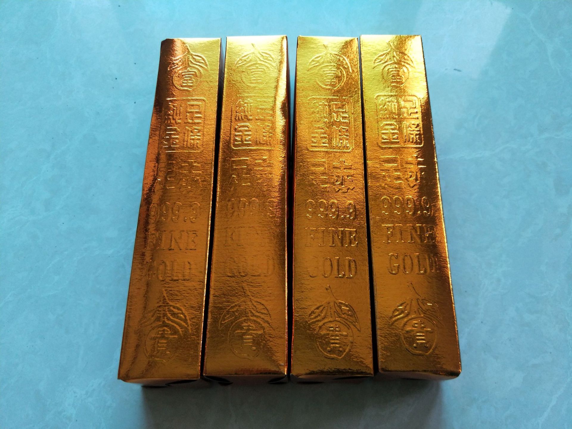 每箱装4000根 殡葬用品压纹免粘纸金条,金条元宝半成品