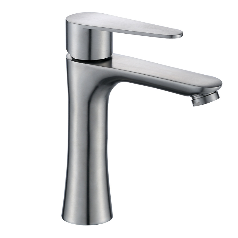 Ingle Handle Faucet with Cold Basin 304 Stainless Steel Faucet Bathroom Washbasin Wash Basin Small Waist Wholesale